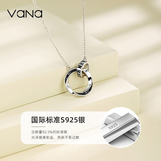 Vana Möbius Strip Silver Couple Necklace Pair of Male and Female Pendants Birthday Gifts for Male and Female Friend Necklace Pair/8 Warehouse Straight Hair