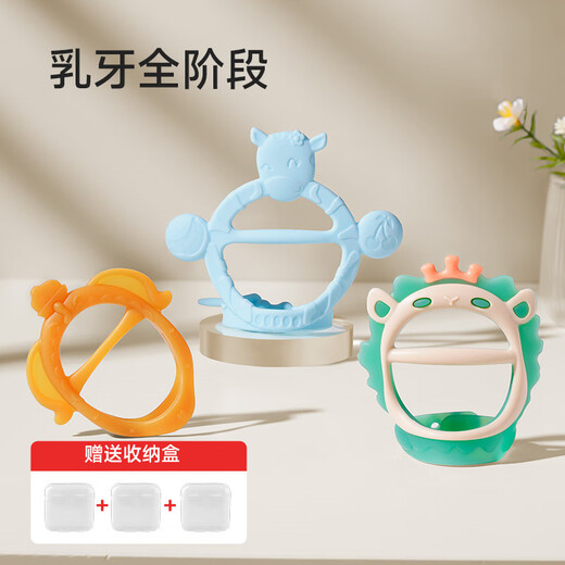 Yoshida Hisamori Teether Baby Teething Glue 0 to 36 months and above oral toy to soothe baby and prevent eating hand artifact, all stages of deciduous teeth, 1 pack