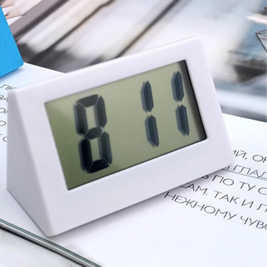 Ultra-thin mini clock, portable electronic watch, temperature and humidity meter, wall-mounted refrigerator, home desktop, girls, children and students, white-mini model-1 pack with built-in button battery, desktop clock