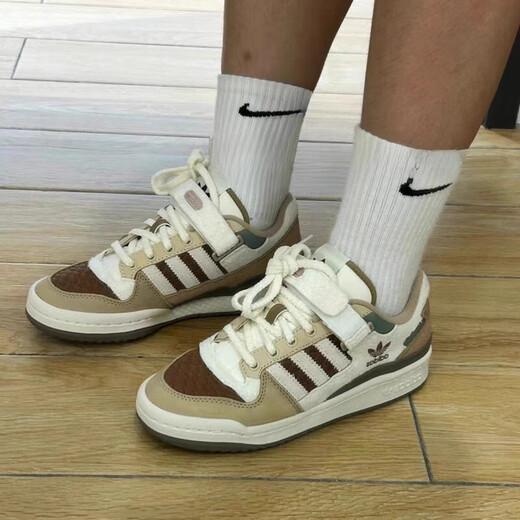 阿迪达斯 （adidas）三叶草FORUM栗子摩卡棕低帮男女魔术贴运动休闲板鞋IF3884 棕/白(IF3884)  40
