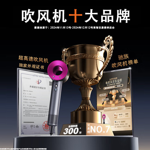 Chizu Huaqiangbei Sen series 4.5 billion negative ions, leafless hair dryer, household mute negative ions, high power, no damage to hair, high-speed, high wind, Sen hair dryer, constant temperature hair care, rose red five-nozzle, 4.5 billion negative ions for hair care, silent style/5 seconds quick drying, top ten brand hair dryers, dynamic hot and cold air hair care, 1.8 meters long