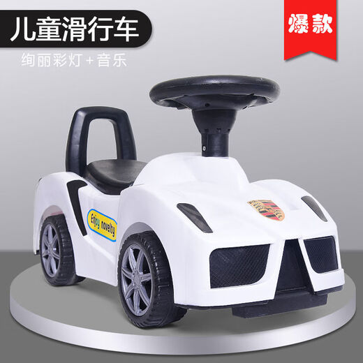 Children's walker, scooter, four-wheel twist car with music, 1-3-6 year old baby toy car, slide car, red + light, music + gift