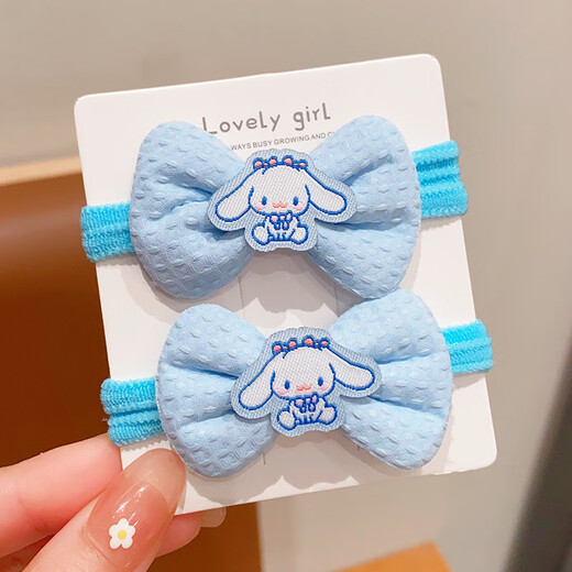 SAHANE Zuoyu bow hair tie Kuromi children's rubber band little girl's hair tie high elasticity does not hurt the hair ball hair accessories children's bow knot Kuromi 2 pieces