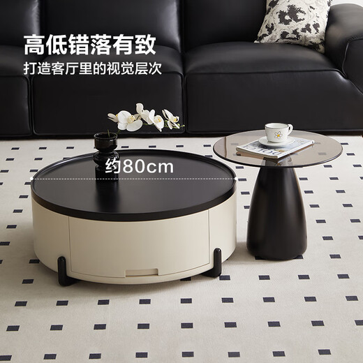 Quanyou Home Italian minimalist living room home coffee table sofa side table combination small apartment tea table tea table storage table