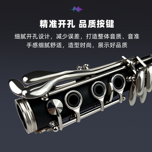 Wiyas威雅斯D09降B调单簧管初学儿童成人入门专业演奏考级黑管 黑色