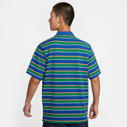 耐克（NIKE）2024秋男条纹翻领纯棉透气T恤 FN3897-480 FN3897-480 XS