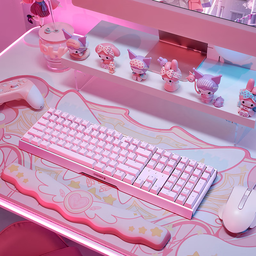 CHERRY Cherry MX3.0S 108-key mechanical keyboard Wired gaming keyboard E-sports computer laptop office Full size Pink RGB tea scroll