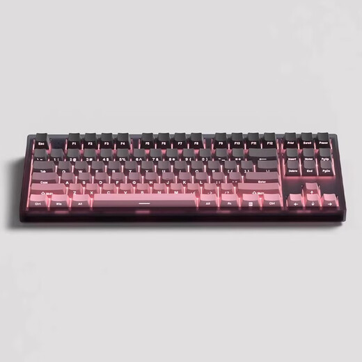 腹灵MK870客制化侧刻键帽三模成品无线机械键盘蝮灵客制化87键麻将音 【单模】有线黑曜石黑莓侧刻 凯华BOX白轴v2【宿舍挨打轴】