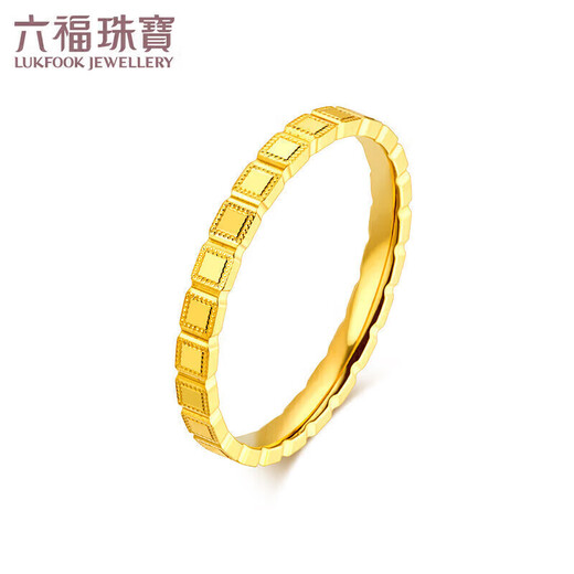 Lukfook Jewelry Pure Gold Geometric Square Gold Ring Closed Ring Price Size 14 - About 2.45g