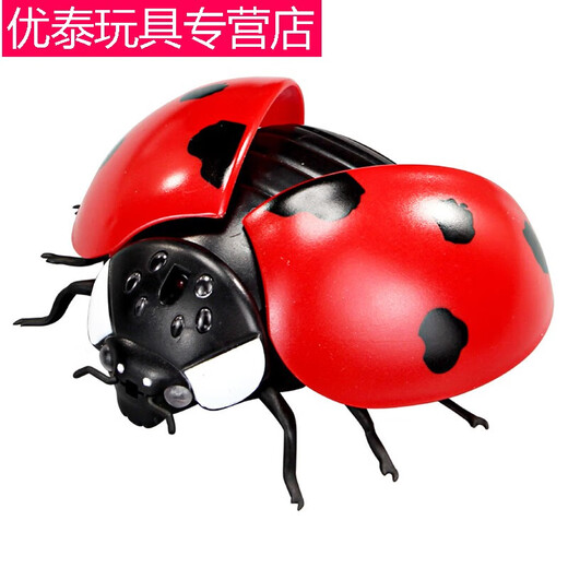 电动遥控瓢虫玩具儿童网红仿真整蛊感应会动昆虫爬虫动物男孩女孩 遥控瓢虫红色9922+螺丝刀