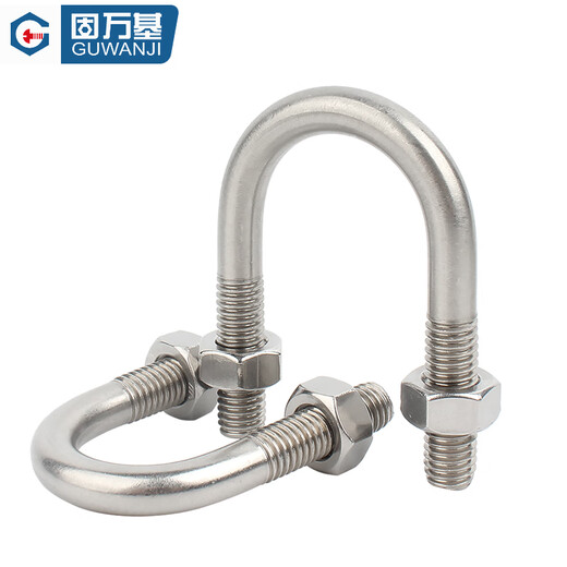 Guwanji 316 stainless steel U-bolt U-shaped screw U-shaped pipe clamp pipe clamp fixed buckle riding card accessories national standard M6x25 2 sets