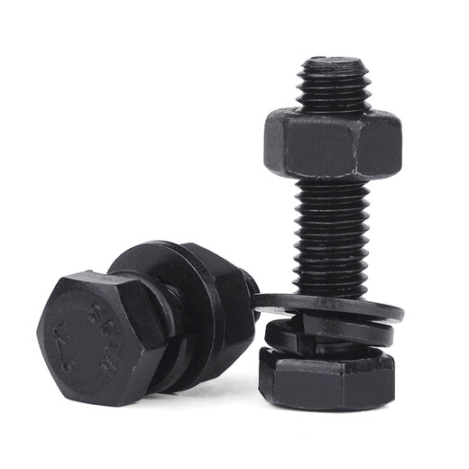 Jinggong 12.9 level extended external hexagonal screw flat nut set high strength bolts and nuts M20-M30 M30*190 (1 set) half thread