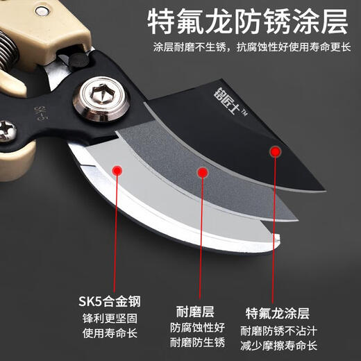 JCZS German quality precision fruit tree pruning scissors, tree thick branch flower pruning shears, special labor-saving for home gardening, purple, purple frosted black blade