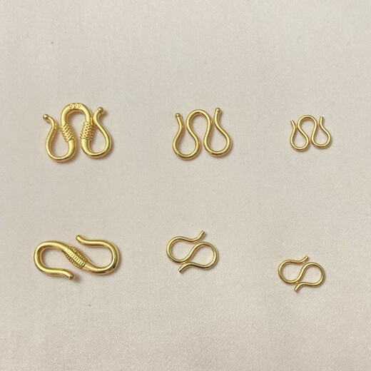 Tiansi M buckle 18K gold universal buckle S buckle gold-covered connecting buckle bracelet buckle head button connector gold necklace buckle accessories M buckle small (9*10mm)