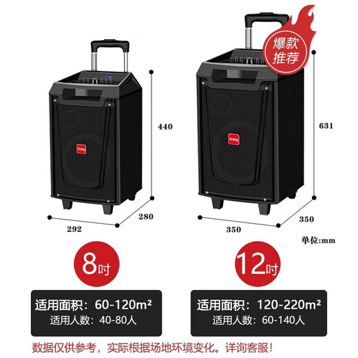 Malida M+9047 Teana 12-inch square dance Bluetooth outdoor karaoke rod mobile portable performance playground conference high-power subwoofer store stall selling