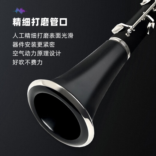 Wiyas威雅斯D09降B调单簧管初学儿童成人入门专业演奏考级黑管 黑色