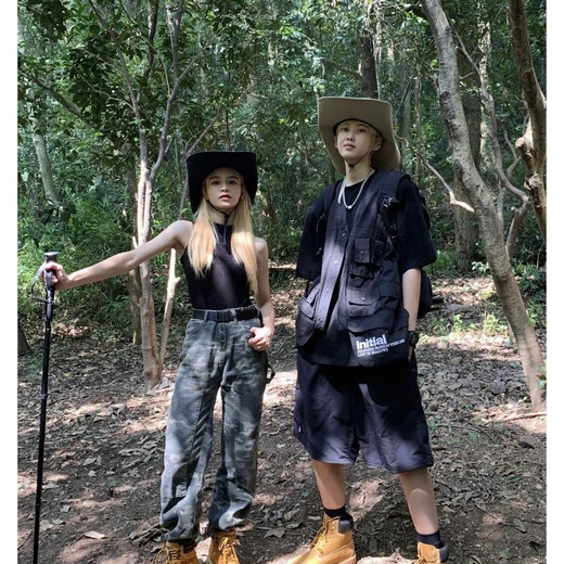 罗维利特西部牛仔帽女夏季渔夫帽大檐钓鱼帽子男防晒太阳帽徒步户外登山帽 1371卡其12cm沿