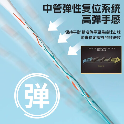 李宁雷霆9羽毛球拍碳纤维初学者进阶轻便耐用一体式羽毛球单拍对拍 雷霆9白蓝-单拍