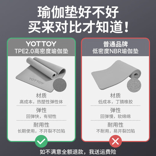 yottoy瑜伽垫健身垫男士加宽加厚专业防滑隔音减震日常训练运动垫