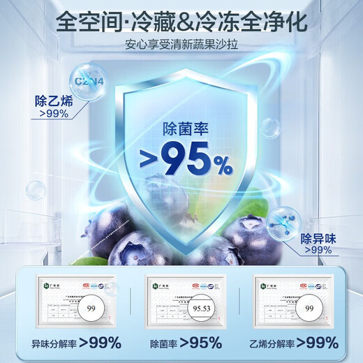 Rongsheng 460L cross-door four-door embedded first-class energy efficiency variable frequency air-cooled frost-free household refrigerator BCD-460WD12FPA Moyun Gray 460L