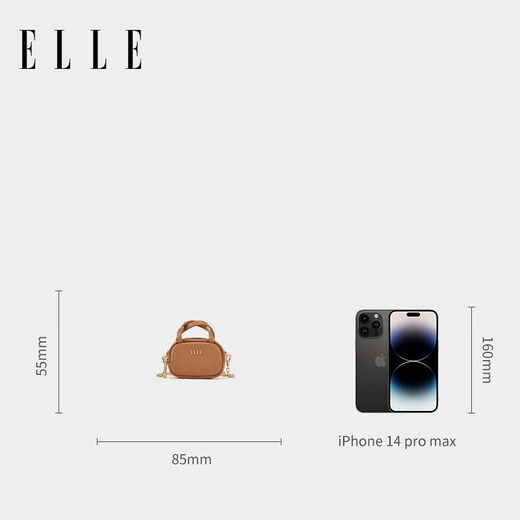 ELLE SAG FEMMES Chaîne d'oreiller souple Sac Multifinection Key Small Bag Mini Mini Headphone Chain Sac 520 Cadeau 24620 Brown