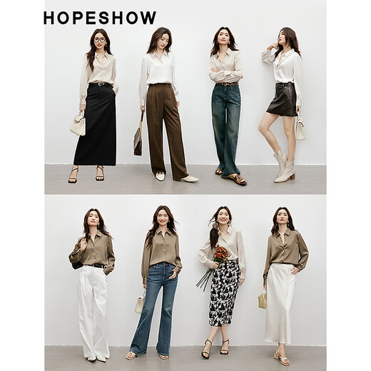 Red sleeves cover the flesh and look slimming tops for women, high-end shirts, spring and autumn new women's drapey satin smooth textured tops M 010 (S size XL size pre-sale 3.25) M