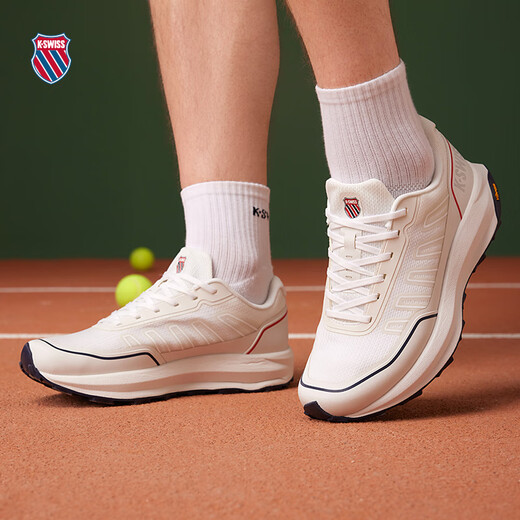 Kswiss Frauen Laufschuhe Frühling Neues modisches bequemes schockabsorbierendes Sport und Freizeitschuhe 9272-W 113 Wimbledon Weiß/Marine Blau/Grau Red 37