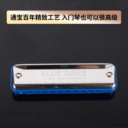 通宝日本通宝口琴布鲁斯十孔蓝调paddy音阶C调成人初学演奏级乐器7610 10孔G调