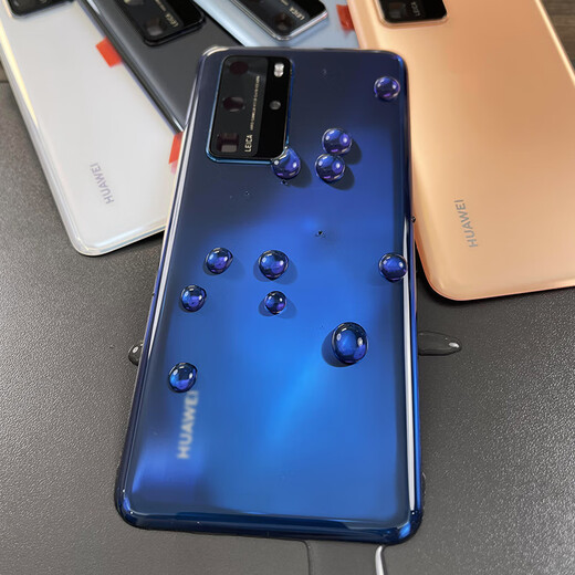 H Suitable for Huawei p40pro back cover original new P50 back shell glass shell mobile phone rear screen original battery cover p P40pro + ceramic white + lens + tools + teaching