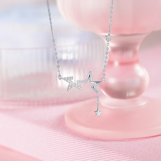 Saturday Fortune (ZLF) S925 silver necklace for women, romantic half star symbol, versatile niche pendant for birthday gift, pendant chain length 40+5cm