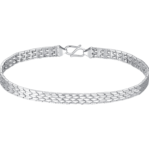 Aido Diamond Platinum Bracelet Men's PT950 Platinum Atmosphere Snakeskin Pattern Turned Keel Strap Chain Weight 15.12g Length 19cm Thick 5.4mm