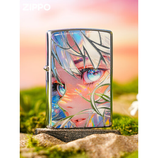 Zippo Leichter Windproof Zppo Kerosin leichter Geschenk Silber Flash Girl [eigenständig ölfrei] DY9902DK