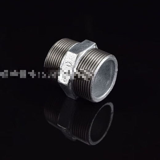 Galvanized hexagonal outer wire to wire inner joint double-ended threaded straight-through Malleable steel galvanized pipe fittings wire connection fire water heating construction support national standard DN40 (1.5 inches) gas
