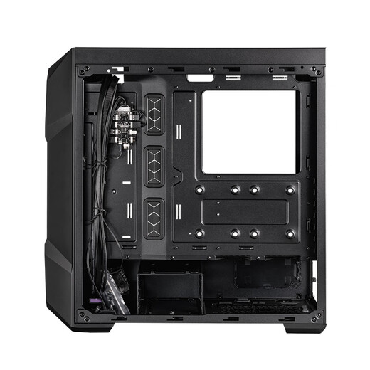 CoolerMaster TD500MESHV2 black EATX computer mid-tower chassis, punched front panel/steel glass side panel/dual 360 water cooling positions/with 3ARGB fans