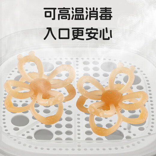 Petal Teether Food Grade Liquid Silicone Baby Chewable Baby Anti-eating Hand Soothing Chewable Flowers Can Be Boiled Nano Silver-Petal Teether 1 Pack + Storage Box Recommended by Pediatricians