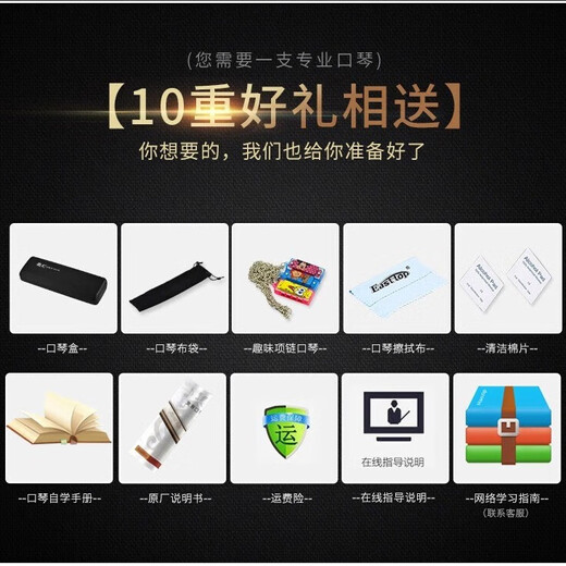 Guoguang Shanghai Harmonica 24/28 Hole C Key Polyphonic Accent Adult Professional Performance Level Children and Elderly Gifts Beginner Recommended 28 Hole Dreamland Black Polyphonic C Key