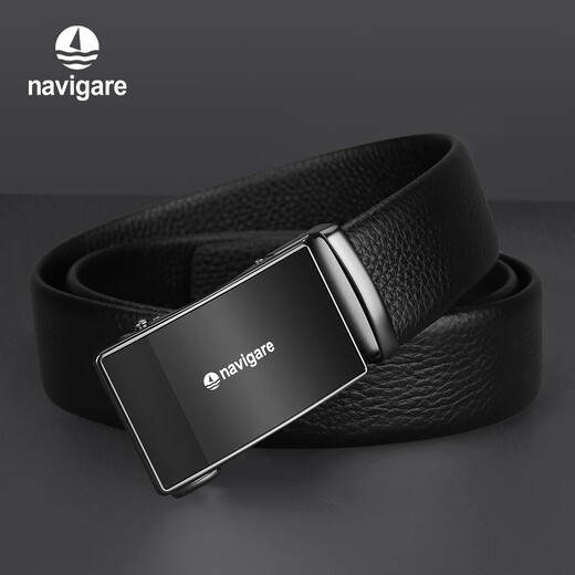 Navigare Italiener kleines Segelboot Herrengürtel Geschenkbox Gürtel High-End-Gürtel leichter Luxus-Geburtstagsgeschenk Schwarz (Theke Geschenkbox) N4A826Z-101103a 115 cm [Vorgeschlagenes Gewicht 130-165jin [Jin gleich 0,5 kg]]