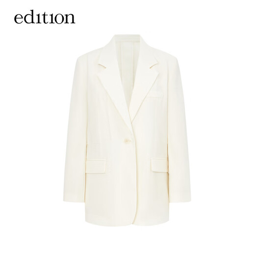 Edition blazer spring new design three-dimensional hot-lined wool worsted women's gentleman's suit cream yellow S 160