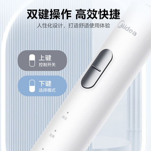 Midea electric toothbrush S1PX white for adults/students 4 brush heads 180 days long battery life magnetic levitation sonic motor for men and women only birthday and holiday gifts