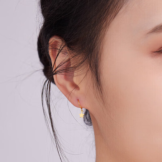 Liuguifu Jewelry Yellow 18K Gold Earrings Zhumengxing Earrings Women's EK0200060