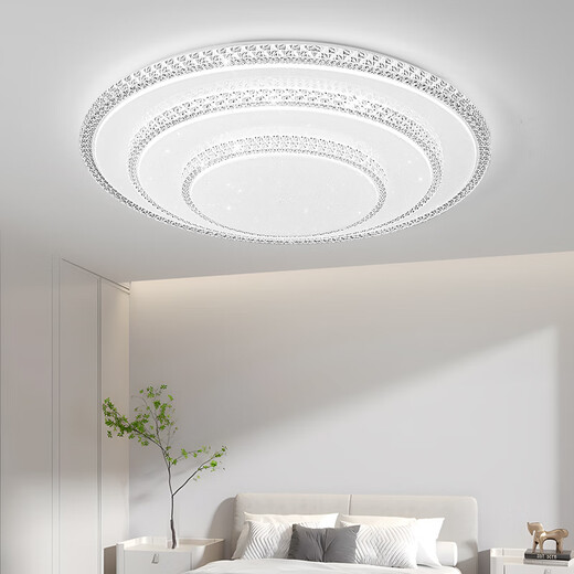 SUOYADA Nordic living room main light bedroom light modern simple atmosphere LED ceiling light new minimalist whole house package lamp Xinchen diamond 80cm Wuji 96w