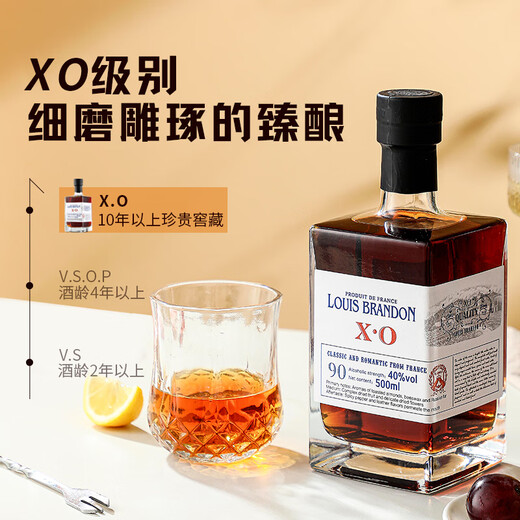 Louis Massini Scotch Whisky 40 Spirits Brandy Galand Pascar Castle Double Gifts Slightly Drinking [Double-stick combination] Square Bottle Combination 500ML