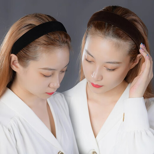 Zuoou hairband women's 2025 new hairpin French retro high skull pressure hair headband advanced sponge wide black hairpin headwear black