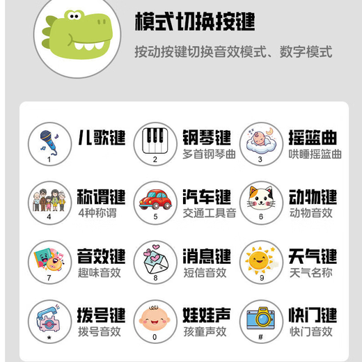 
Rainbow house baby can chew teeth glue toys baby simulation phone children early education educational toys mobile music story machine bare metal dinosaur - green children mobile lanyard