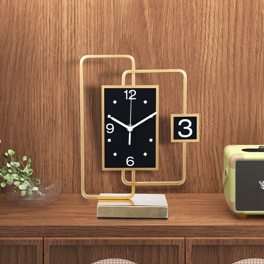Puduo clock decoration HOME DECOR table clock living room home fashion wine cabinet modern simple table clock clock ornaments personalized creative atmospheric desktop clock large size width 21*height 27cm