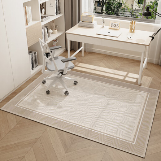 Zunxun rocking chair floor mat non-slip rectangular study special bedroom room floor protection mat soundproof desk afternoon white tea-10N 150*200cm sound insulation and noise reduction non-slip wear-resistant