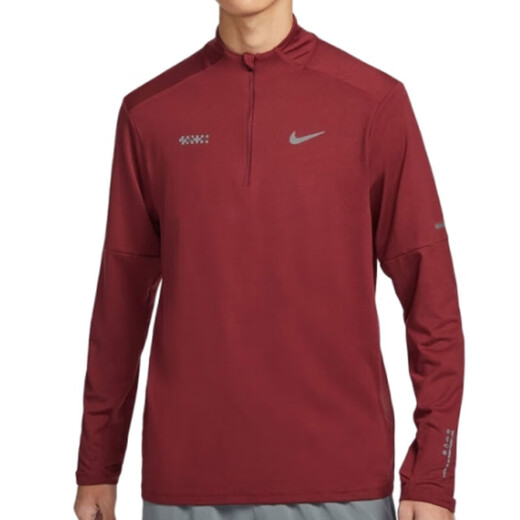 Nike (NIKE) long-sleeved T-shirt men's 2025 summer new sports running training casual stand-up collar pullover HV8212-677 HV8212-677 red/year new model XL