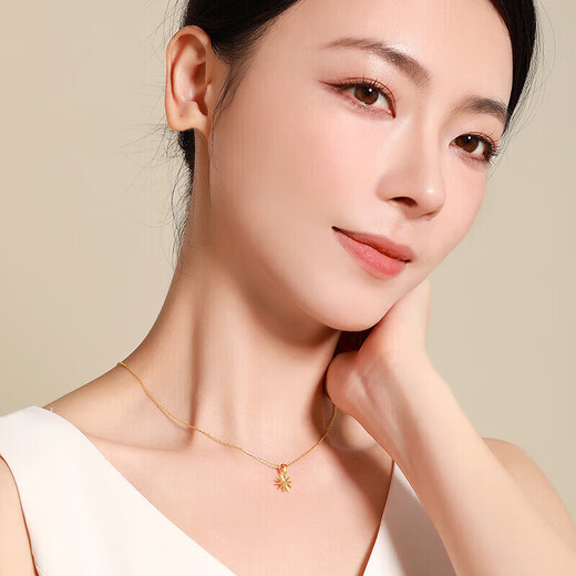 Mengjinyuan 18k gold pendant six-pointed star three-dimensional pendant without chain as a birthday gift for girlfriend