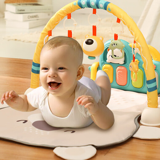 Xinge Baby Fitness Stand Toys Pedal Klavierspielzeug für Kleinkinder Pedal Piano Luminous Musik, um Babys frühkindliche Bildung Kinder Spielzeug 3-6 Monate 0-1 Jahre alte Neugeborene Geschenkbox Geburtstag Vollmond Geschenk zu trösten