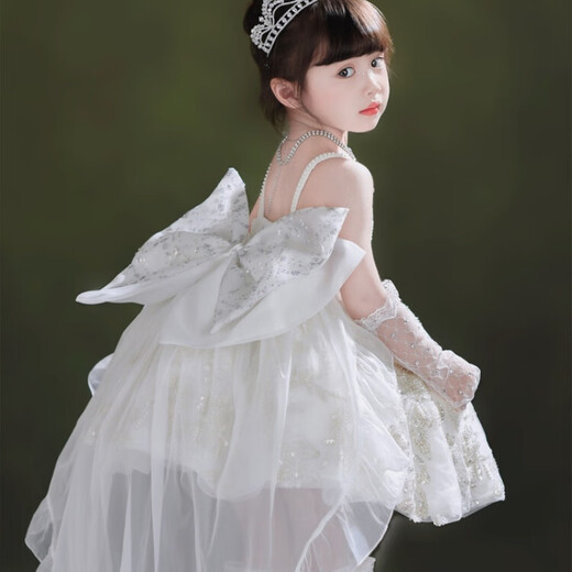 G.DUCKKIDS小黄鸭女童礼服儿童高端白色八音盒洛丽塔公主裙生日花童连衣裙 裙子 90 尺码1~2岁【 80-90cm】